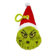 Grinch plyšová kľúčenka s mikulášskou čiapkou 8 cm
