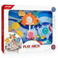 Happy World: Hračka s morskými zvieratkami na pripevnenie k detskej postieľke alebo kočíku, oblúk 48x36cm