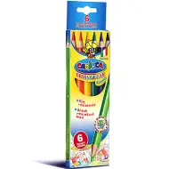 Jumbo farebné ceruzky trojuholníkové 6ks + strúhadlo - Carioca