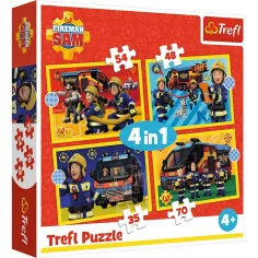 Hasič Sam 4 v 1 puzzle 35-48-54-70 dielikov - Trefl