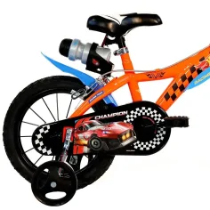 Hot Wheels 14" detský bicykel s držiakom na fľašu a pomocnými kolieskami v oranžovo-čiernej farbe – bicykel Dino Bikes obrázok 4