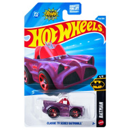 Hot Wheels: Batmobil z klasického TV seriálu, fialové autíčko 1/64 - Mattel