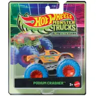 Hot Wheels Monster Trucks: Podium Crasher oranžové autíčko svietiace v tme 1:64 – Mattel