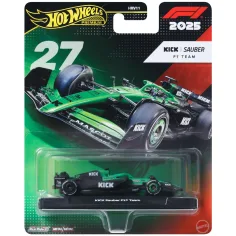 Hot Wheels Premium: KICK Sauber F1 Team #27 autíčko Formuly 1 1/64 - Mattel