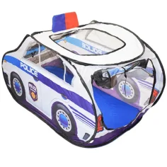 Hrací stan pre policajné auto s sieťovanými oknami 99x50x50cm obrázok 2