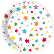Hviezdičková 8-dielna sada papierových tanierov s priemerom 20 cm