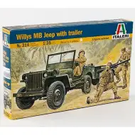 Italeri 1/35 Willys MB vojenský Jeep s prívesom model vozidla