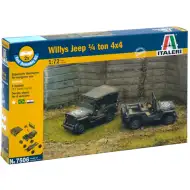 Italeri 1/72 Willys Jeep 1/4 ton 4x4 vojenské vozidlá 2-dielna modelová súprava
