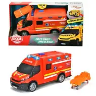 Iveco červená sanitka so svetlom a zvukom 18 cm - Dickie Toys