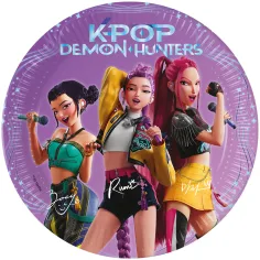 K-Pop Lovci démonov – 8-dielna sada papierových tanierov, priemer 20 cm