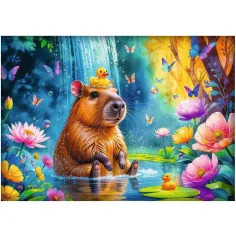 Kapibara vo vode, puzzle 1000 dielov - Trefl obrázok 2