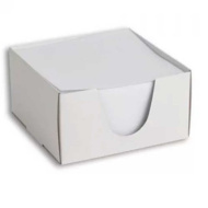 Kockový poznámkový blok 9×9×5 cm, 500 listov, biely, v krabičke