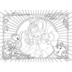 Kráska a zviera 2 v 1, 108-dielne puzzle a omaľovánka 50x35 cm - Lisciani obrázok 3