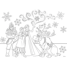 Ľadové kráľovstvo 2 v 1 maxi 24-dielne puzzle a omaľovánka 70x50 cm - Lisciani obrázok 2
