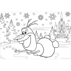 Ľadové kráľovstvo 2 v 1 maxi 35-dielne puzzle a omaľovánka 70x50 cm – Lisciani obrázok 2