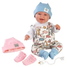 Llorens: 2 v 1 Tala a Talo 44cm novorodenec s hlasom, ružovými a modrými doplnkami. obrázok 2