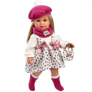 Llorens: 40 cm vysoká bábika Carla v ružovej čiapke s módnou kabelkou