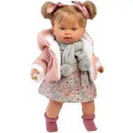 Llorens: Alexandra 42 cm bábika so zvukom v pletenom kabáte so šálom