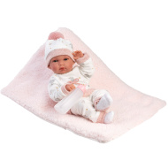 Llorens: Bimba 35 cm novorodenecká bábika s fľaštičkou a dekou.