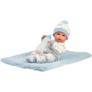 Llorens: Bimbo 35 cm novorodenecká bábika s dojčenskou fľaškou a prikrývkou