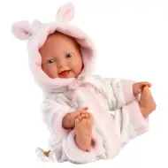 Llorens: Dievčenská bábika bábätko v mäkkej pyžame s motívom bociana 31 cm