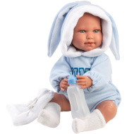 Llorens: Lino, plačúca 45 cm bábika v oblečení s králičími ušami.