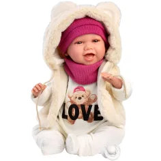 Llorens: Mimi 42 cm plačúca bábika v sade Love Bear s medvedíkom obrázok 4