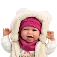 Llorens: Mimi 42 cm plačúca bábika v sade Love Bear s medvedíkom obrázok 5