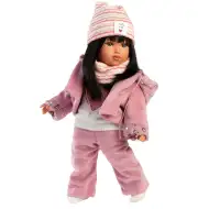 Llorens: Módna ikona 40 cm bábika Gréta v ružovom kabáte