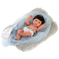 Llorens: Nico 40 cm bábika s chlpatou sivou poduškou