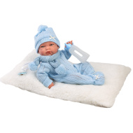 Llorens: Nico 40 cm novorodenecká bábika s fľaštičkou a vankúšikom