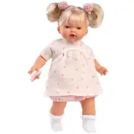 Llorens: Plačúca bábika Roberta 33 cm s cumlíkom v kvetinových šatách