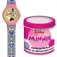 Luna: Analógové hodinky s Minnie Mouse v kovovej darčekovej krabičke
