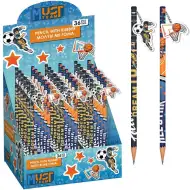 Luna: Chlapčenská grafitová ceruzka so vzorovou gumou, v dvoch variantoch, 1 ks