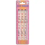 Luna: Dievčenská grafitová ceruzka s gumou, sada 6 kusov