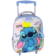 Luna: Disney Stitch s dvoma priehradkami, batoh na kolieskach pre škôlkarov 27 x 10 x 31 cm