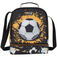 Luna: Must Team taška na desiatu s motívom futbalovej lopty, izolačná, s dvoma priehradkami, 22x16x28 cm