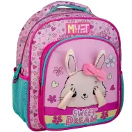 Luna: Must Team zaoblený detský batoh s dvoma priehradkami s motívom zajačika, 27x10x31 cm