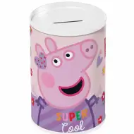 Luna: Peppa prasiatko valcovitá kovová pokladnička 10x15cm