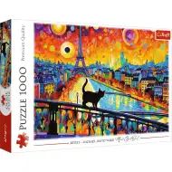 Mačka v Paríži sklada puzzle s 1000 dielikmi HQ - Trefl