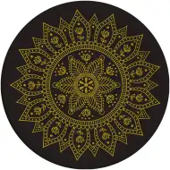 Mandala čierno-zlatá 8-dielna sada papierových tanierov 23 cm