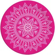 Mandala fuksia-biela 8-dielna sada papierových tanierov 23 cm