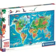 Mapa dinosaurov 180-dielne Super puzzle - Clementoni