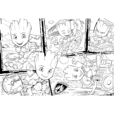 Marvel Groot 2 v 1 250-dielne puzzle a omaľovánka 50x35 cm - Lisciani obrázok 2