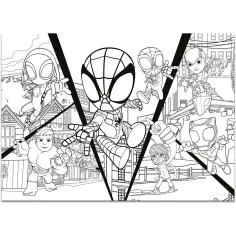 Marvel Spidey 2 v 1 maxi 4x48-dielne puzzle a omaľovánka 35x25 cm - Lisciani obrázok 5