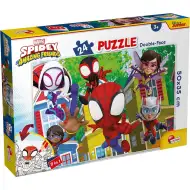 Marvel Spidey a jeho tím 2 v 1, 24-dielne puzzle a omaľovánka 50x35 cm - Lisciani