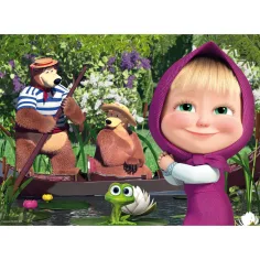 Máša a medve na jazere 2 v 1 24-dielne Eco maxi puzzle a omaľovánka 70x50 cm - Lisciani obrázok 2