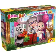 Máša a medveď prekvapujúca párty 60-dielne maxi podlahové puzzle 70x50 cm - Lisciani