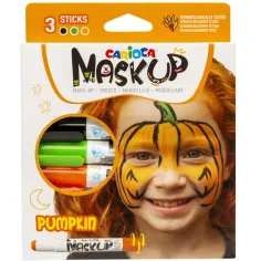 Maskup: Tekvicová sada na maľovanie tváre v 3 farbách - Carioca