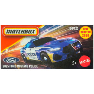 Matchbox: 2025 Ford Mustang Police, modré autíčko v papierovej krabičke 1/64 – Mattel